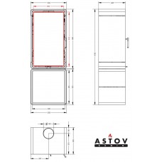 Печь камин Astov Куб ПК 4581 Мет. на дровнике