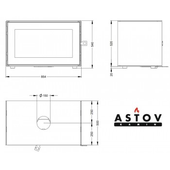 Печь камин Astov КУБ 800