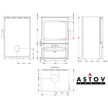 Печь камин Astov Алиса 800