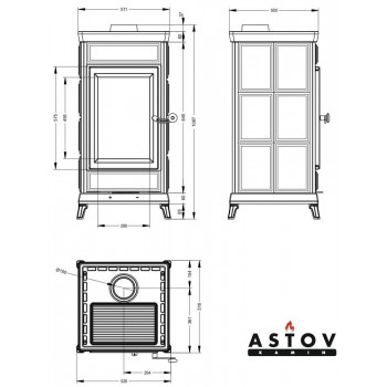 Печь камин Astov Майолика Классик Изумруд