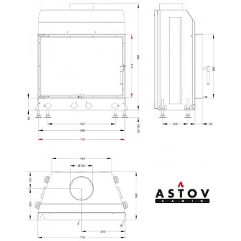 Каминная топка Астов М 700 Б