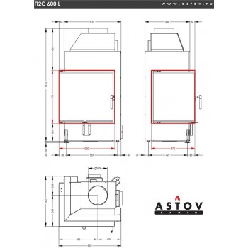 Каминная топка Астов П2С 600 L